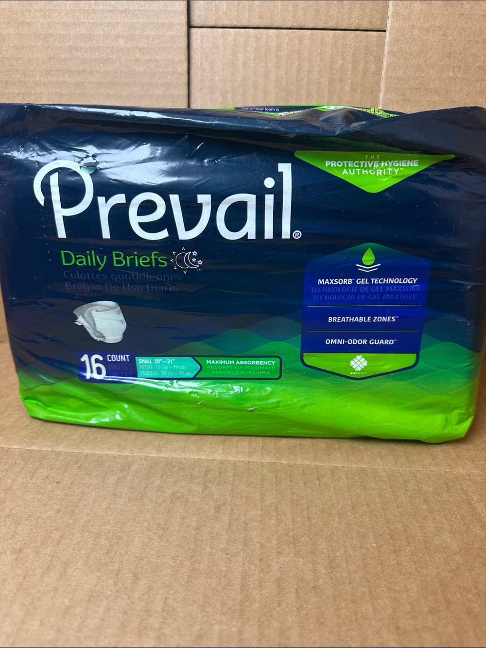 Prevail Daily Briefs Incontinence Underwear - Green/Blue